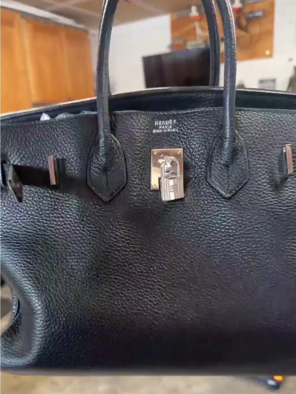 Black Togo Leather Birkin-Style 35 Tote